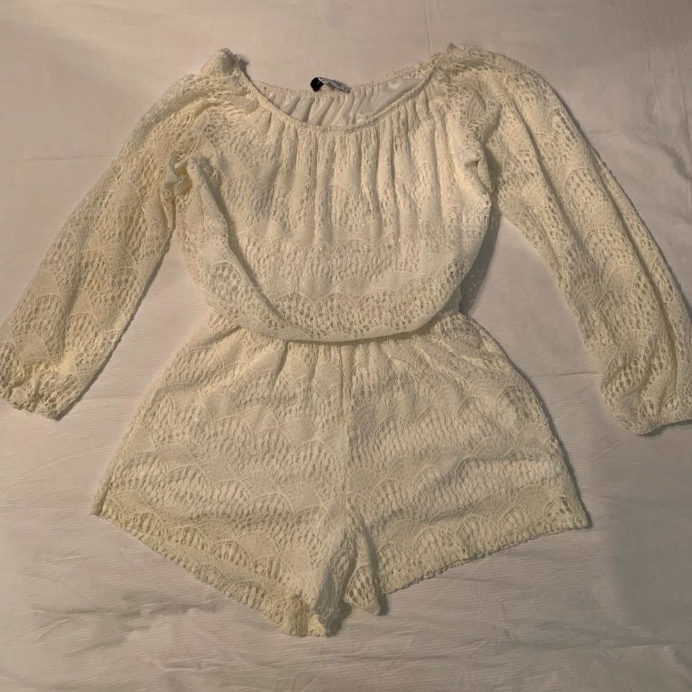 Romper, ivory lace size medium.
